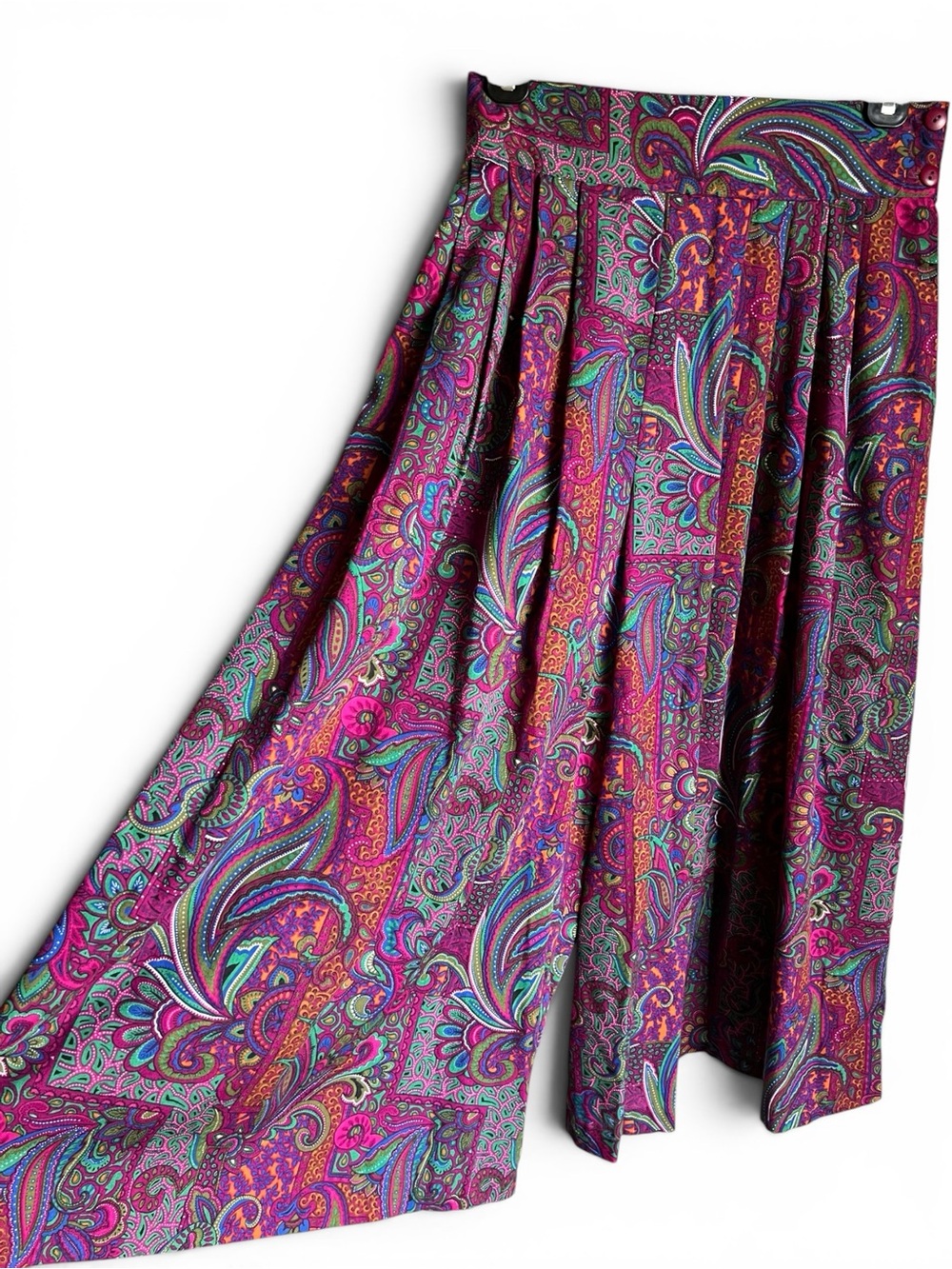 Vintage Laurissa Paisley High Waisted Culottes Sz 10 Wide Leg Gaucho Artsy Boho